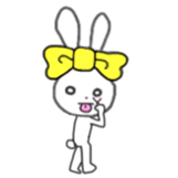ribbon rabbit (yellow) sticker #13397409