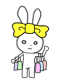 ribbon rabbit (yellow) sticker #13397410