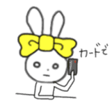 ribbon rabbit (yellow) sticker #13397411