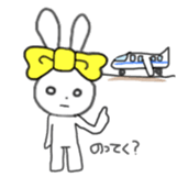 ribbon rabbit (yellow) sticker #13397413