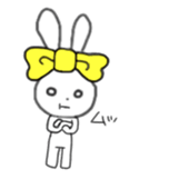 ribbon rabbit (yellow) sticker #13397417