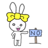 ribbon rabbit (yellow) sticker #13397420