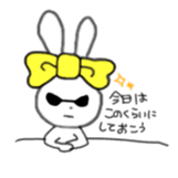ribbon rabbit (yellow) sticker #13397424