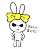 ribbon rabbit (yellow) sticker #13397425