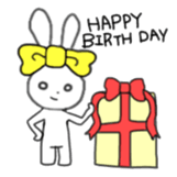 ribbon rabbit (yellow) sticker #13397426