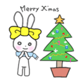 ribbon rabbit (yellow) sticker #13397427