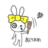 ribbon rabbit (yellow) sticker #13397428