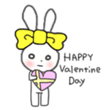 ribbon rabbit (yellow) sticker #13397429