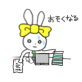 ribbon rabbit (yellow) sticker #13397431