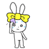 ribbon rabbit (yellow) sticker #13397433