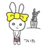 ribbon rabbit (yellow) sticker #13397434