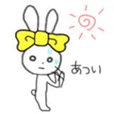 ribbon rabbit (yellow) sticker #13397437