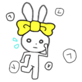 ribbon rabbit (yellow) sticker #13397439