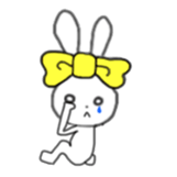 ribbon rabbit (yellow) sticker #13397442