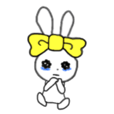 ribbon rabbit (yellow) sticker #13397443