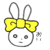 ribbon rabbit (yellow) sticker #13397445
