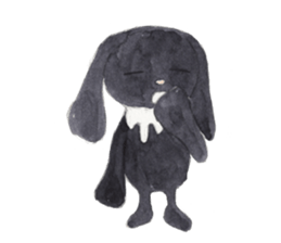 Negative black Rabbit sticker #13400312