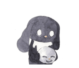 Negative black Rabbit sticker #13400324