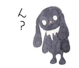 Negative black Rabbit sticker #13400330