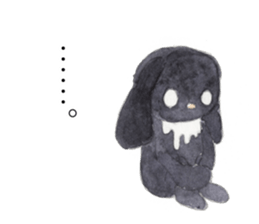 Negative black Rabbit sticker #13400340