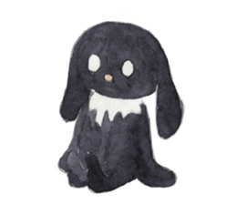Negative black Rabbit sticker #13400341