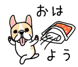 Mirco of the French bulldog. hum hum!! sticker #13406238