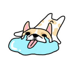 Mirco of the French bulldog. hum hum!! sticker #13406241