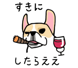 Mirco of the French bulldog. hum hum!! sticker #13406248