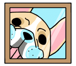 Mirco of the French bulldog. hum hum!! sticker #13406260