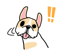 Mirco of the French bulldog. hum hum!! sticker #13406266