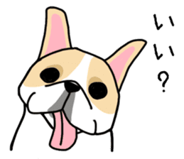 Mirco of the French bulldog. hum hum!! sticker #13406267