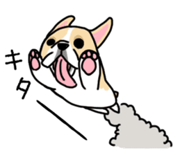 Mirco of the French bulldog. hum hum!! sticker #13406268