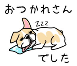 Mirco of the French bulldog. hum hum!! sticker #13406270