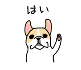 Mirco of the French bulldog. hum hum!! sticker #13406272