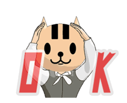 The woman who put on the mask of the cat sticker #13407247