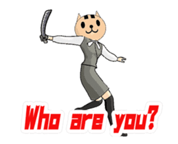 The woman who put on the mask of the cat sticker #13407263