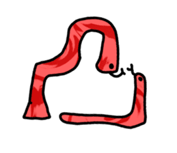 red flower snake sticker #13407894