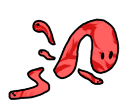 red flower snake sticker #13407895