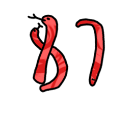 red flower snake sticker #13407896