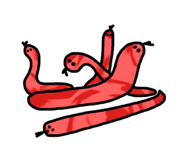 red flower snake sticker #13407901