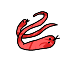 red flower snake sticker #13407902
