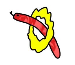 red flower snake sticker #13407907