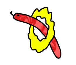 red flower snake sticker #13407907