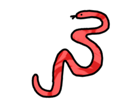 red flower snake sticker #13407909