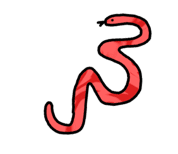 red flower snake sticker #13407909