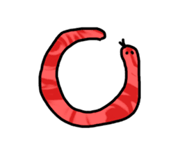 red flower snake sticker #13407913