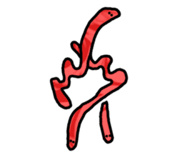 red flower snake sticker #13407914