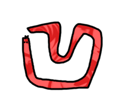 red flower snake sticker #13407916