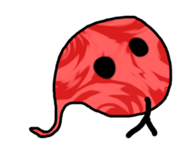 red flower snake sticker #13407919