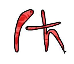 red flower snake sticker #13407925